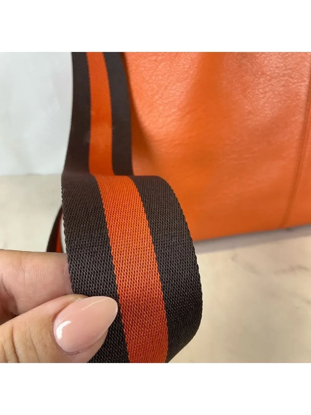 Coach Unisex Charles Messenger‎ Vibrant Orange Brown Leather Crossbody Bag